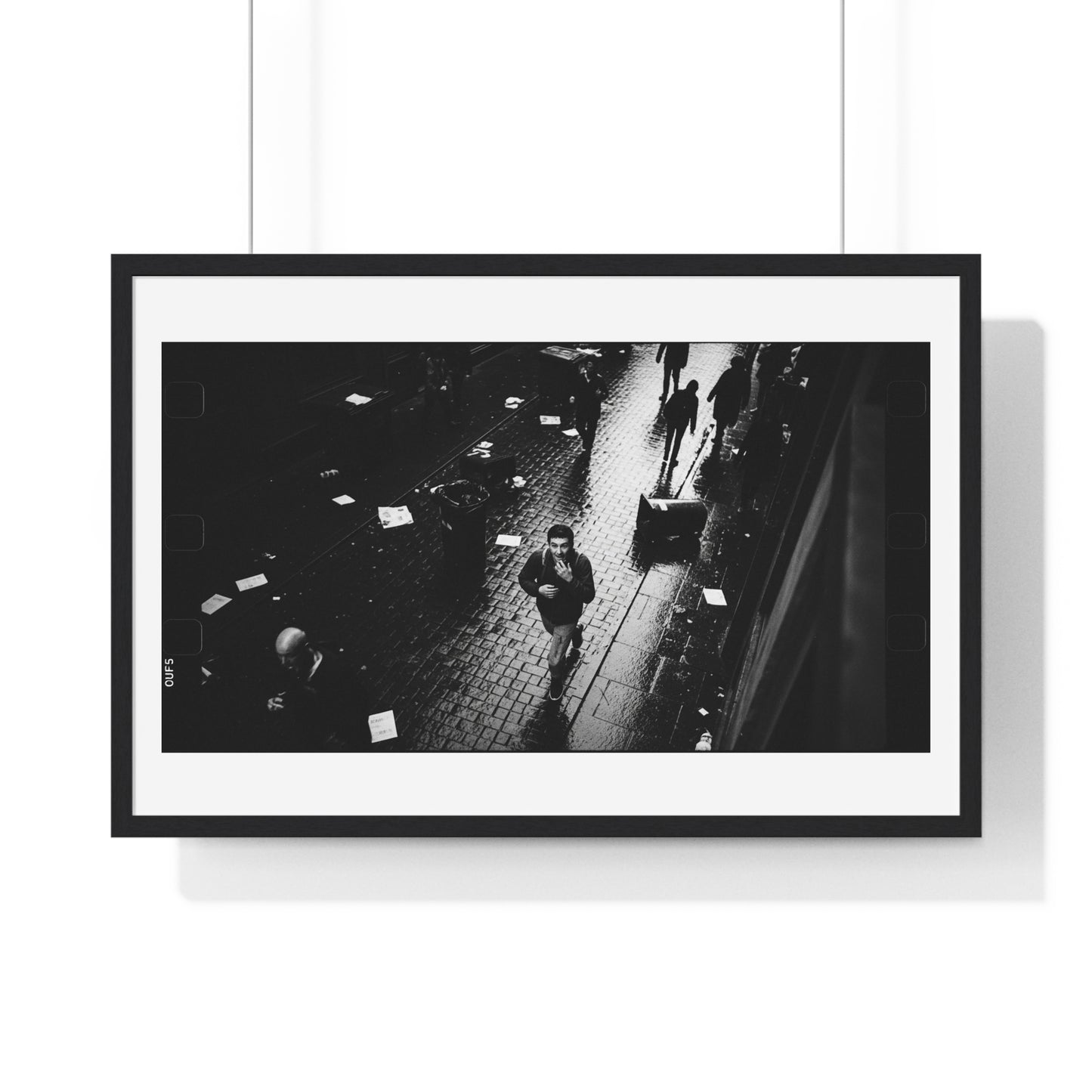 Black and White Photography, High-Contrast Cityscape III 'Designed by AI' Framed Print