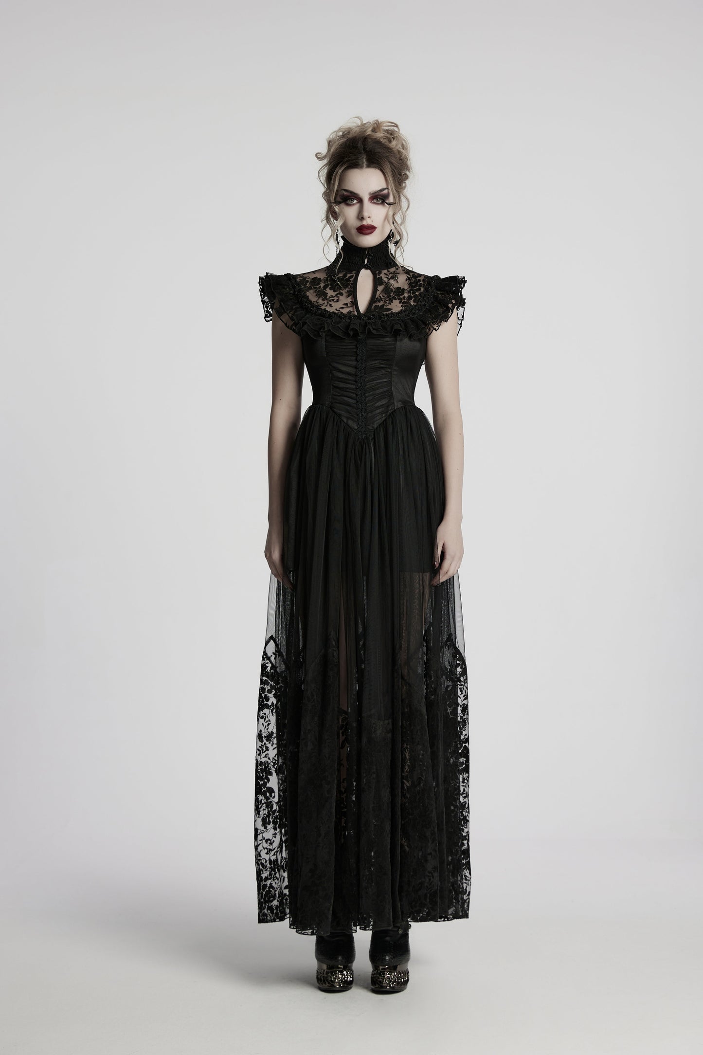 Punk Rave Seraphina Goth Flying-Sleeve Dress