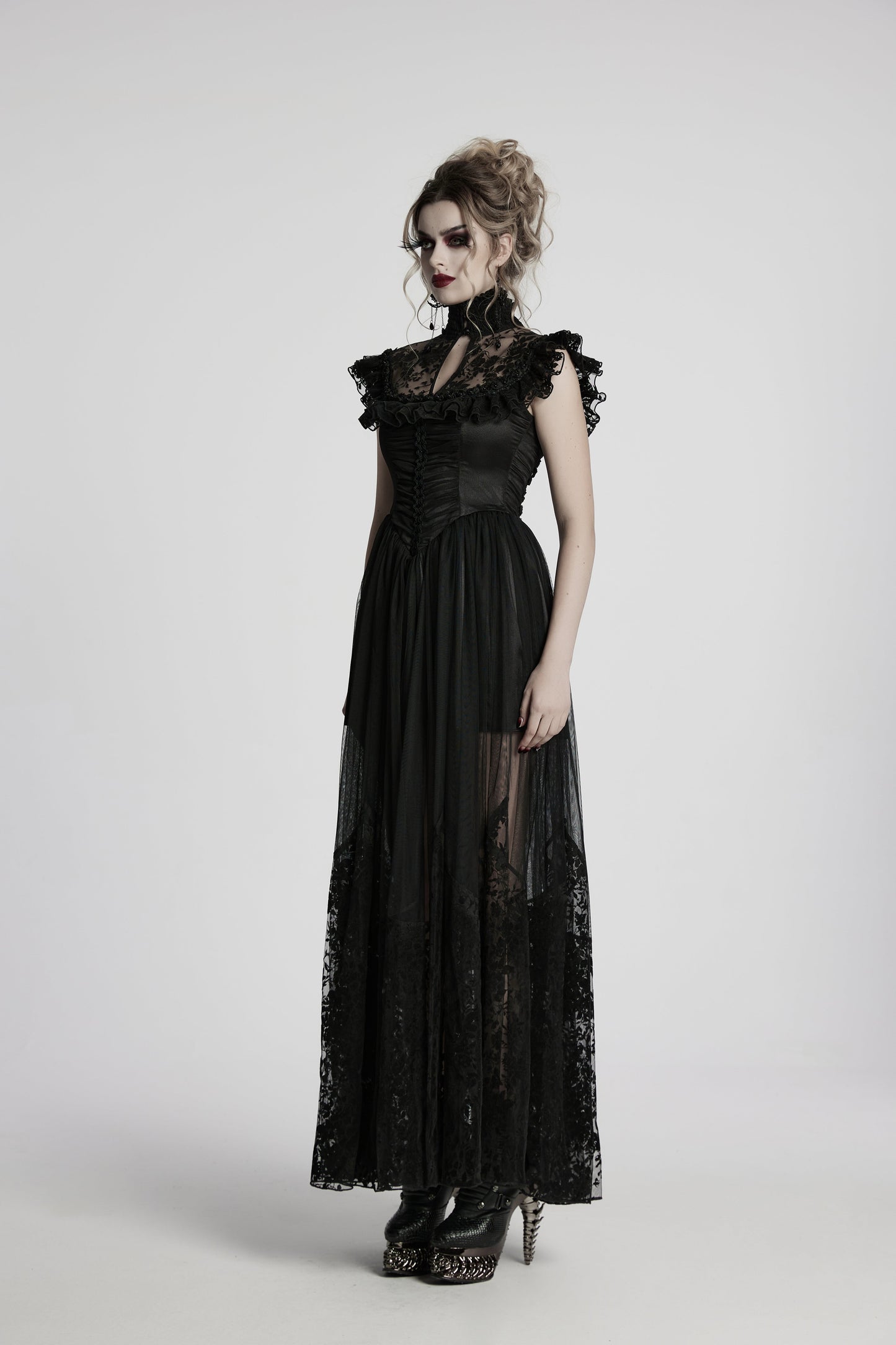 Punk Rave Seraphina Goth Flying-Sleeve Dress