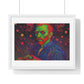 Vincent van Gogh Self Portrait Remixed, Psychedelic Art 'Designed by AI' Framed Print