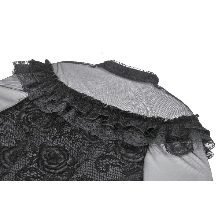 Dark in Love Seraphina Gothic Blouse, Layered Lace Cuffs