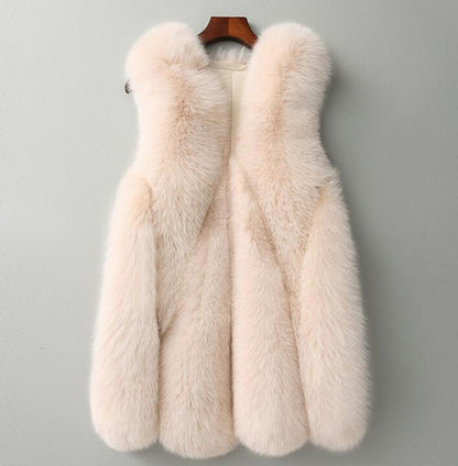 Women's Exaggerated Shoulder Faux Fox Fur Gilet