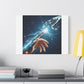 Robot and Human in Michelangelo's 'Creation of Adam' III, Art Print 'Designed by AI' on Canvas