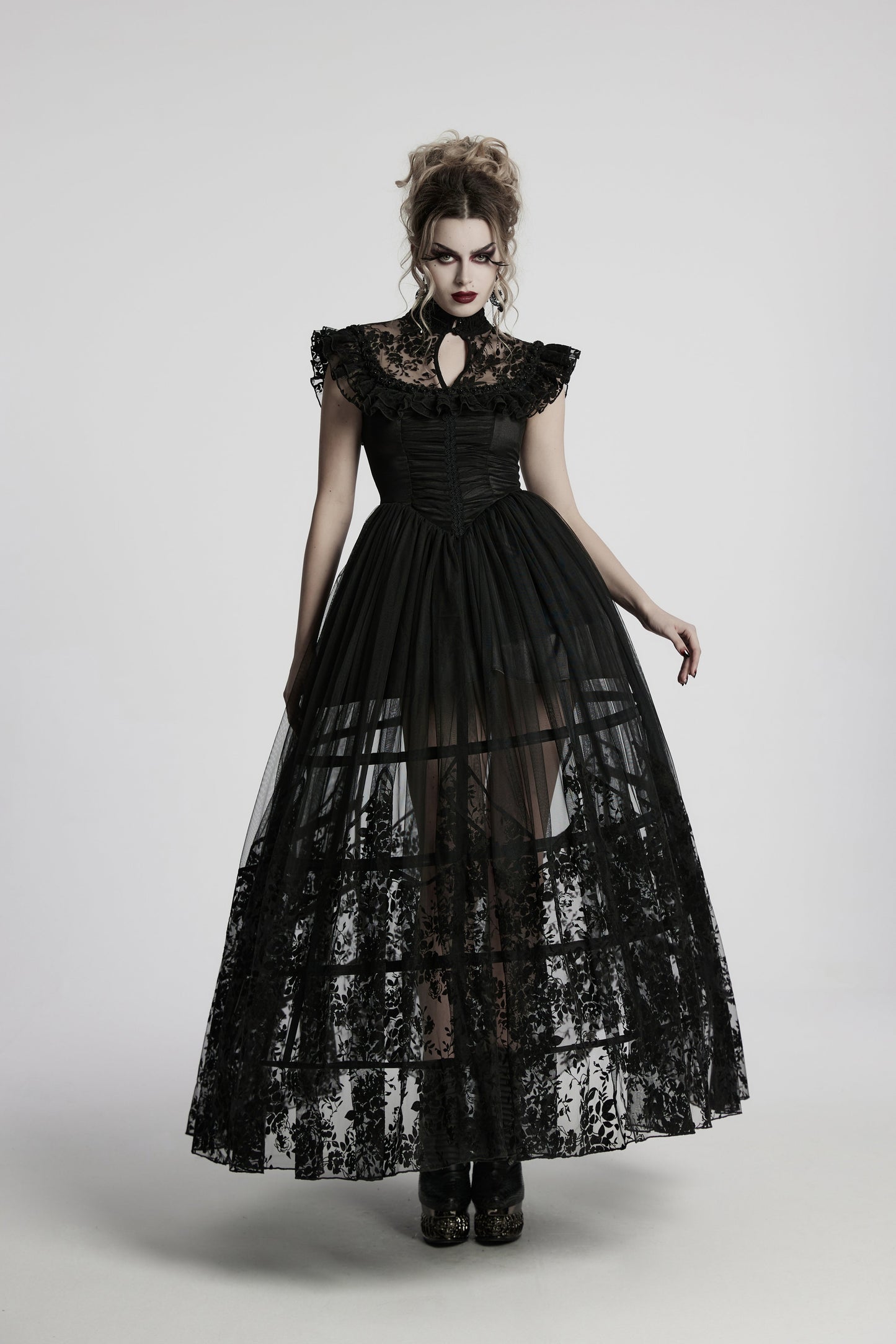 Punk Rave Seraphina Goth Flying-Sleeve Dress