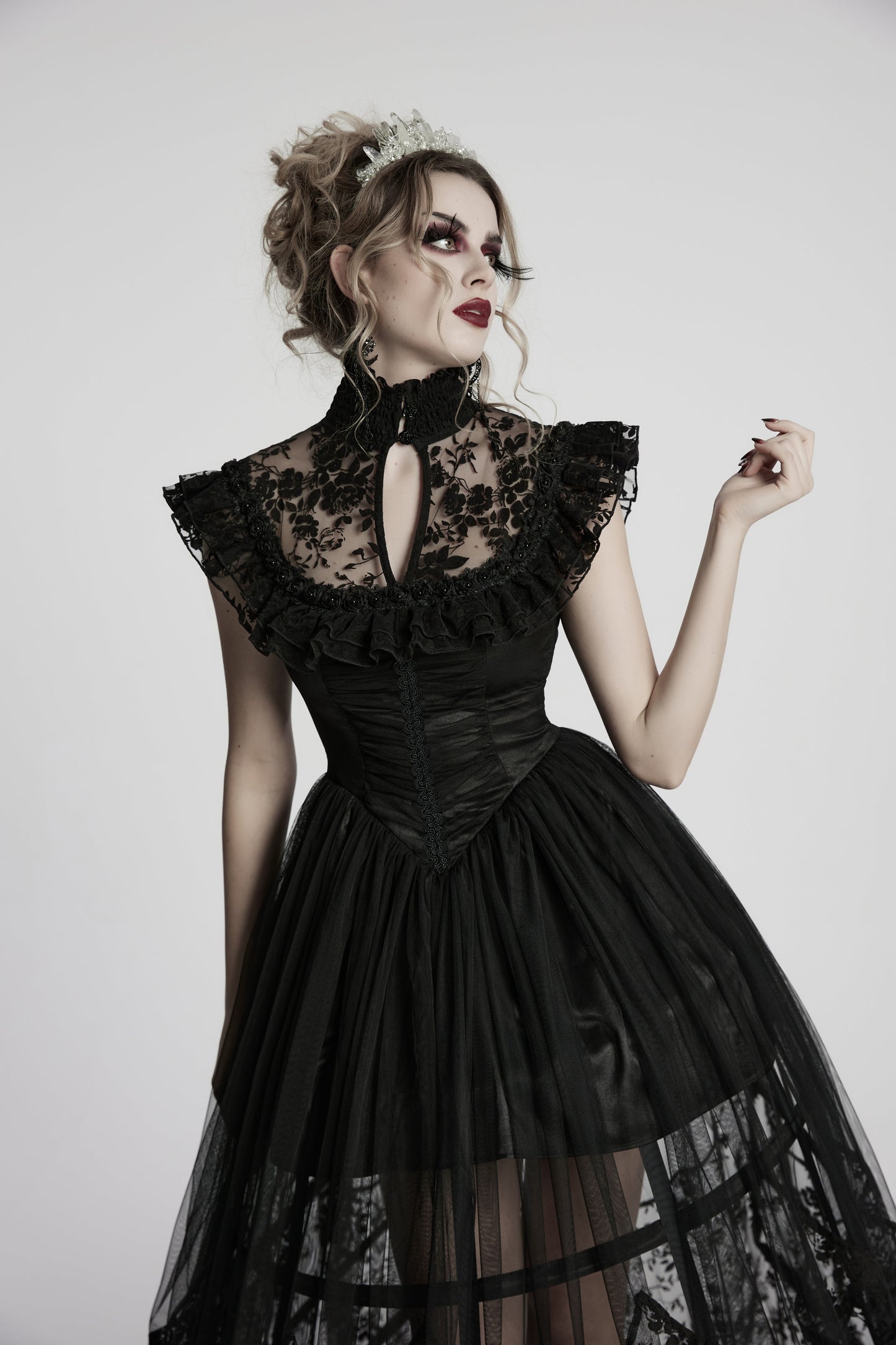 Punk Rave Seraphina Goth Flying-Sleeve Dress