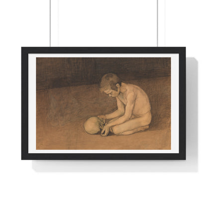 Boy with Skull (1893) by Magnus Enckell, from the Original, Framed Print