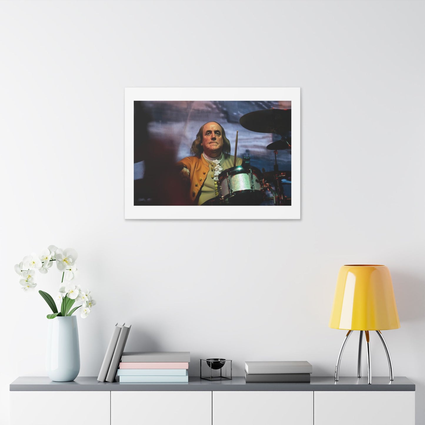 Benjamin Franklin Remixed for the 21st Century 'Designed by AI' Canvas Art Print
