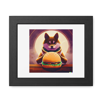 Shiba Inu Digital Art 'Designed by AI' Poster encadré en bois en papier mat classique