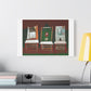 Birds and Chairs, Abstract Art 'Designed by AI' Print on Canvas