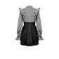 Dark in Love Striped Ruffle Victorian-Inspired Lolita Dress