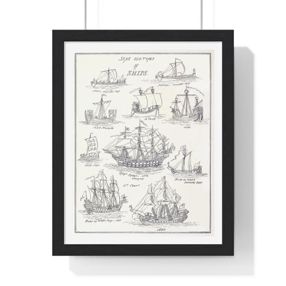 Types of Ships Drawn with Pen and Pencil (1882) by James Macaulay from the Original, Framed Art Print