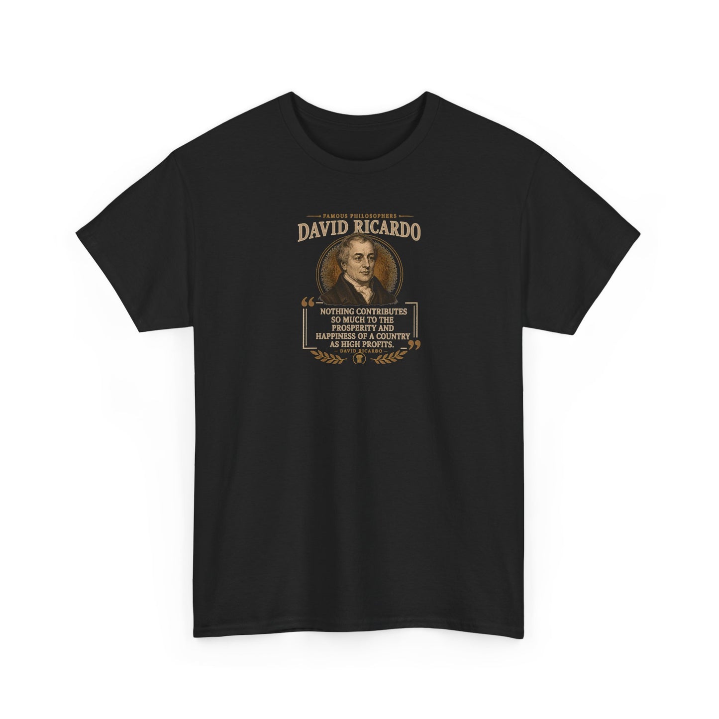 David Ricardo on Society, Wealth and Profits, Philosophy Tribute T-Shirt