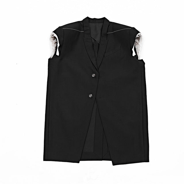 Dark Gothic-Style Catwalk Unisex Vest Coat