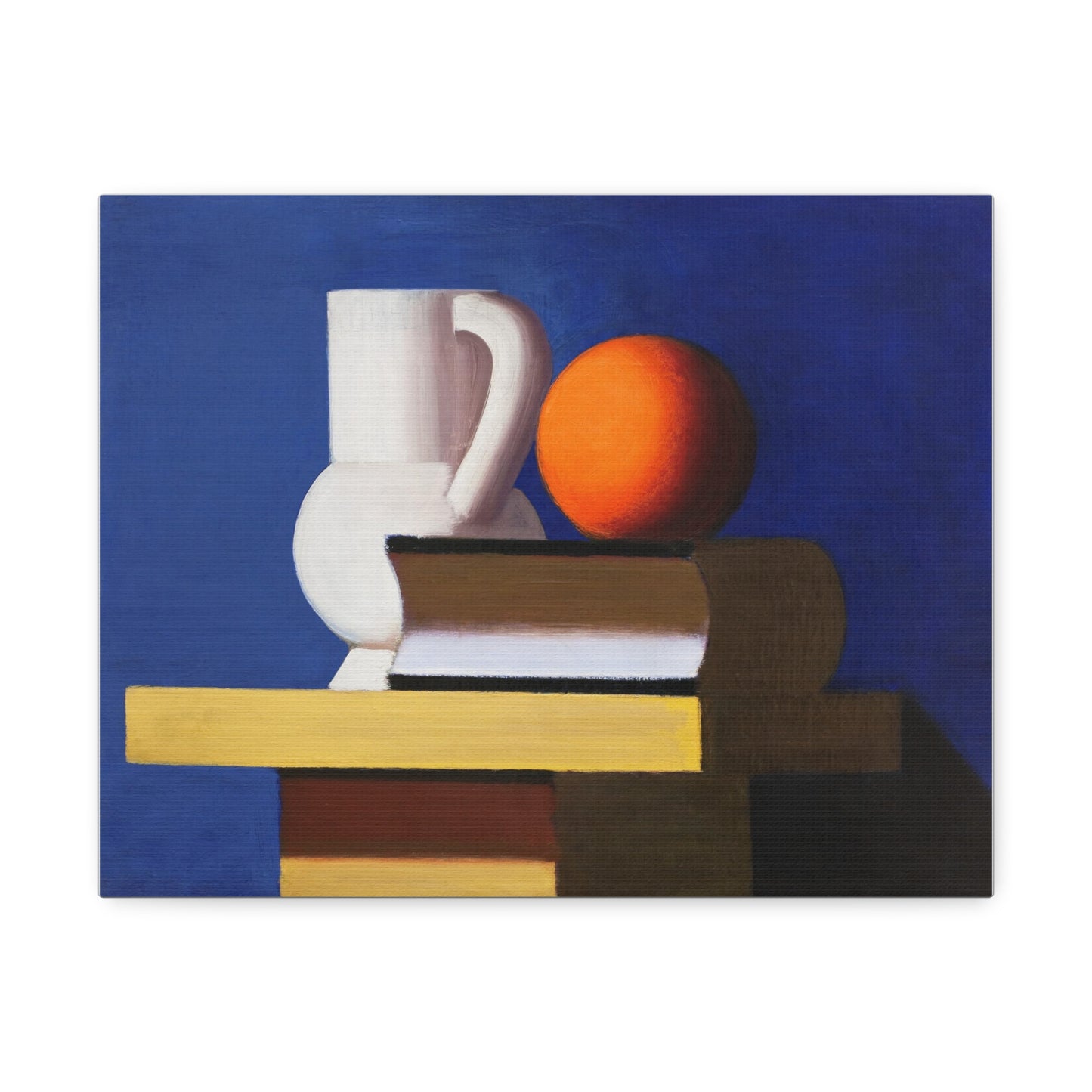 Arrangement with White Jug, Orange and Book (1932–1933) by Vilhelm Lundstrom Printed on Satin Canvas