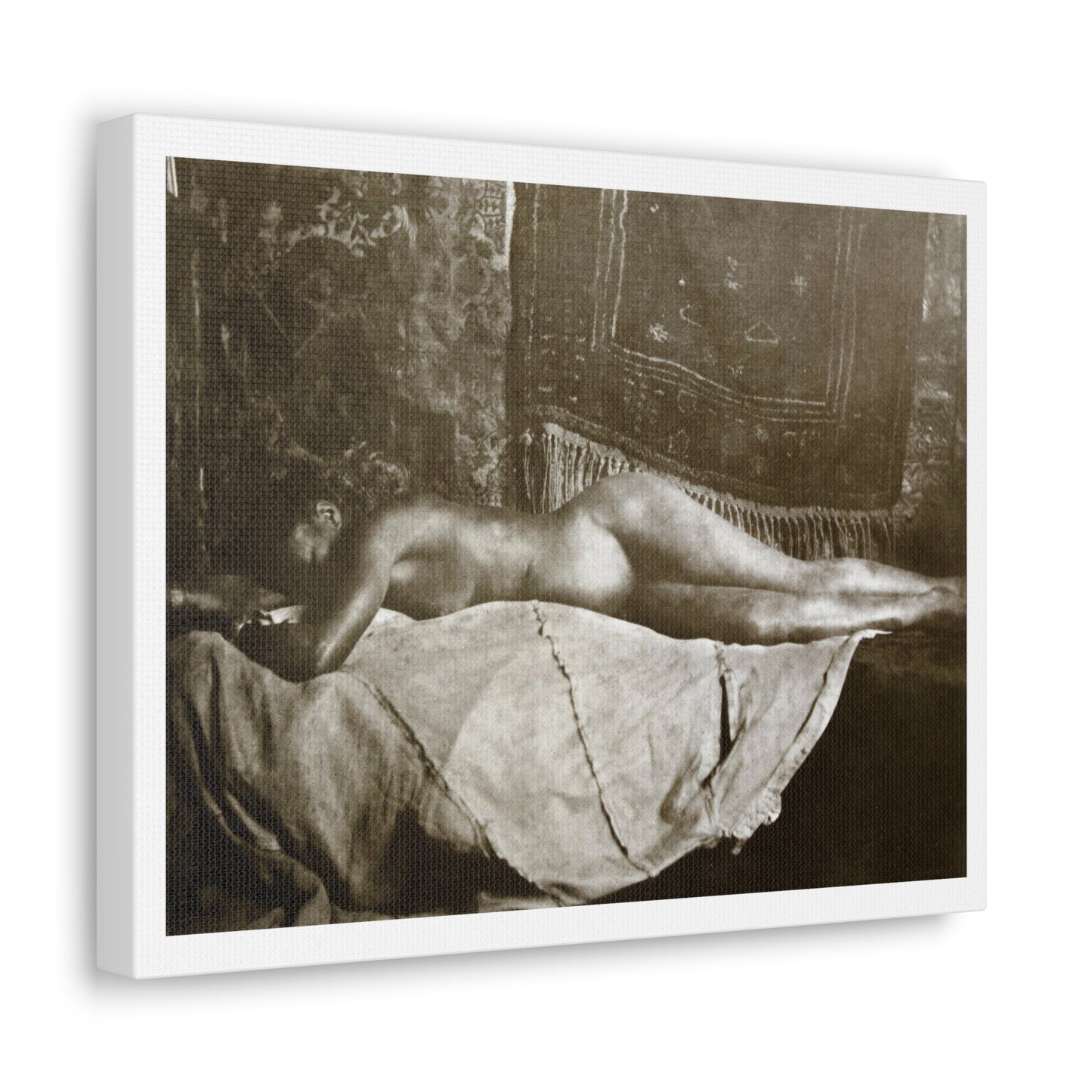 Reclining Nude 'Liggend Naakt' (1800–1900) by George Hendrik Breitner, from the Original on Satin Canvas