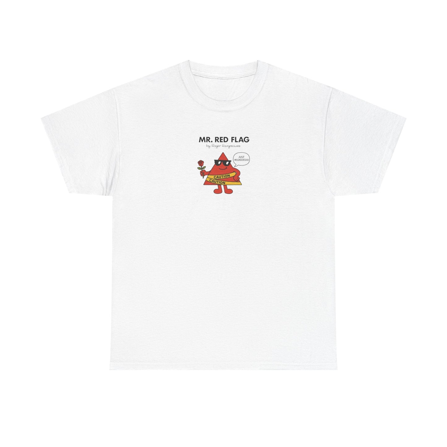Mr Red Flag, Funny Mr Men Cartoon Art T-Shirt