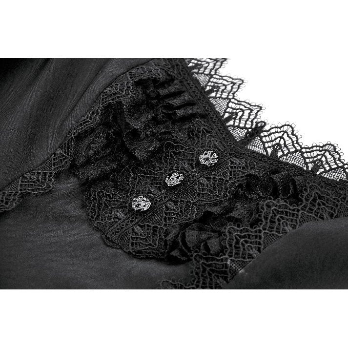 Dark in Love Gothic Lace Square-Neck Puff-Sleeve Dress