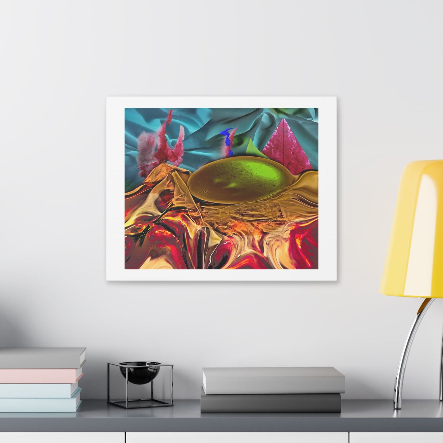 Digital Pastiche Abstract Art 'Designed by AI' Satin Canvas Print