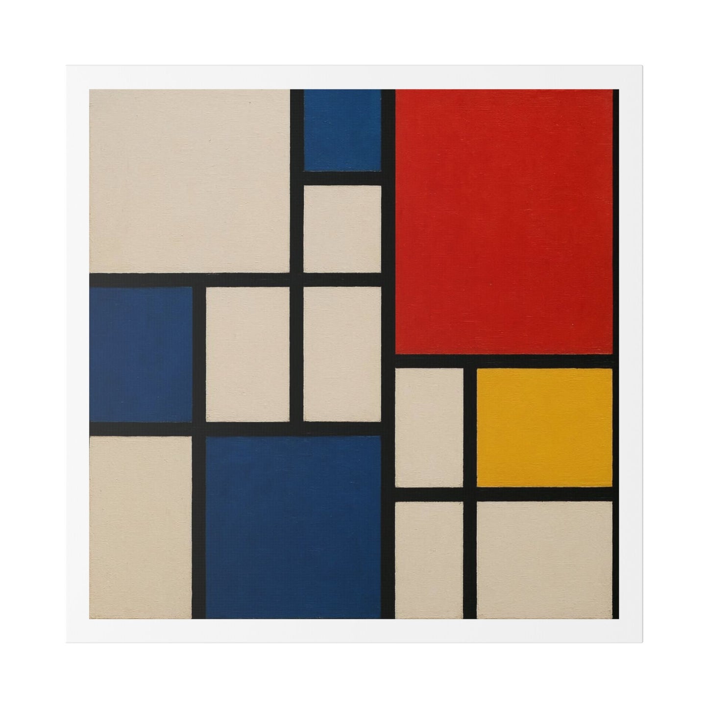 Abstract Artwork in the Style of Piet Mondrian 'Designed by AI' Canvas Art Print