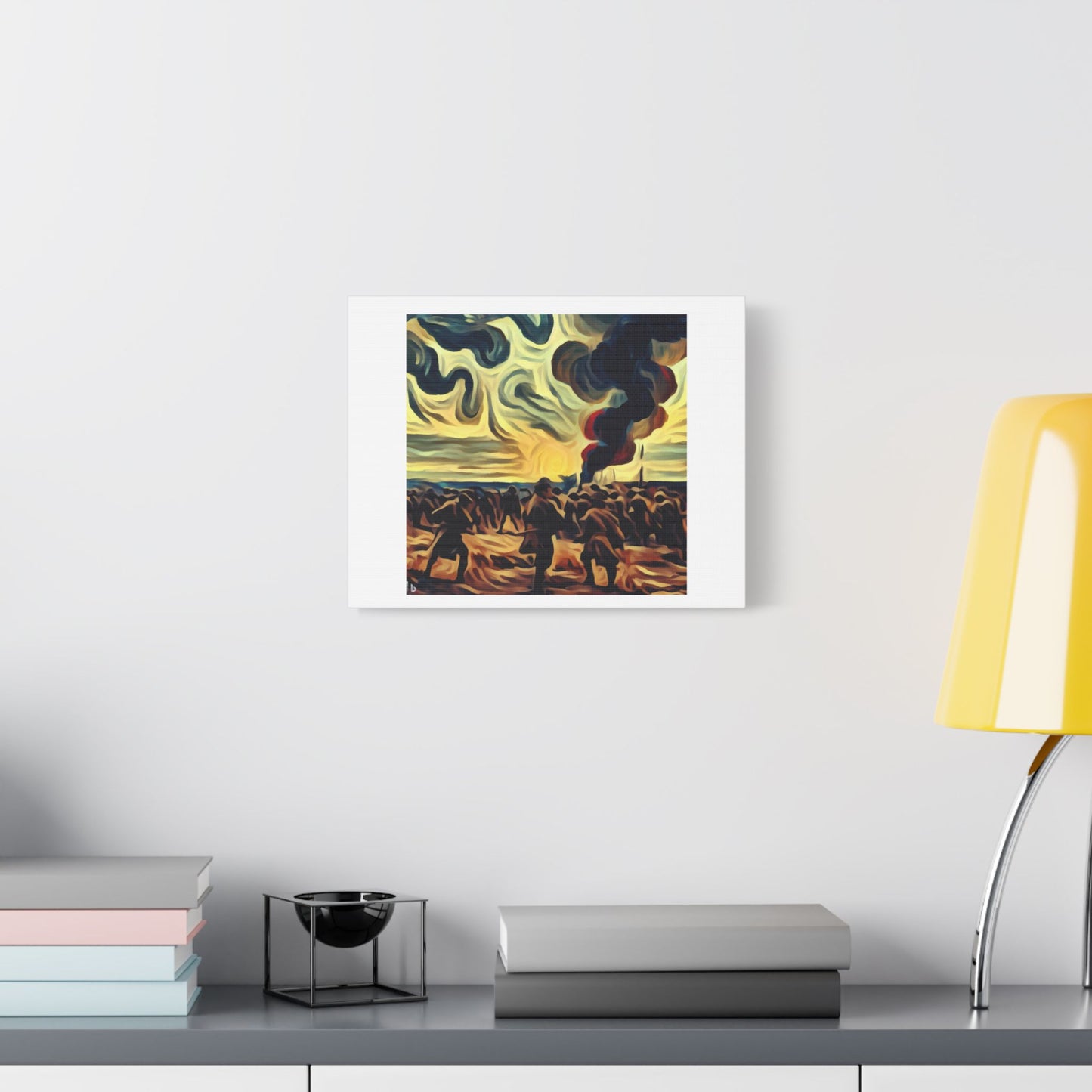 War in the Style of Edvard Munch 'Designed by AI' Art Print on Canvas