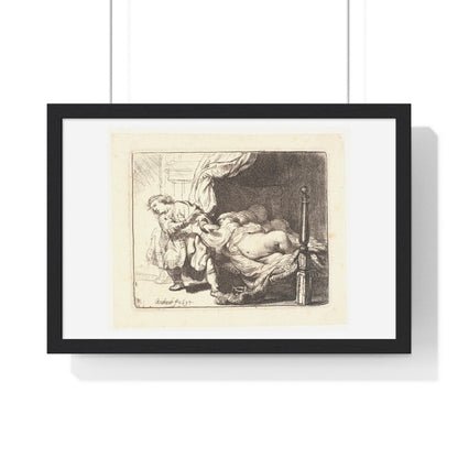 Joseph and Potiphar's Wife (1634) by Rembrandt van Rijn, from the Original, Framed Art Print