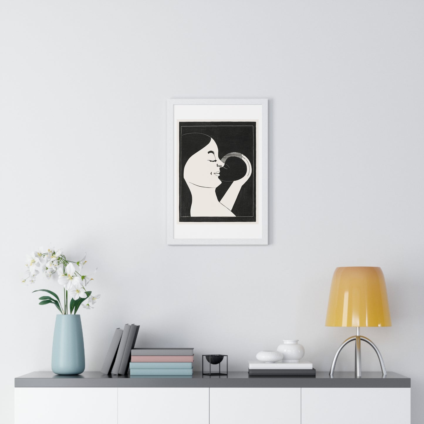 Mother and Child 'Moeder en Kind' (1929) by Samuel Jessurun de Mesquita, from the Original, Framed Print
