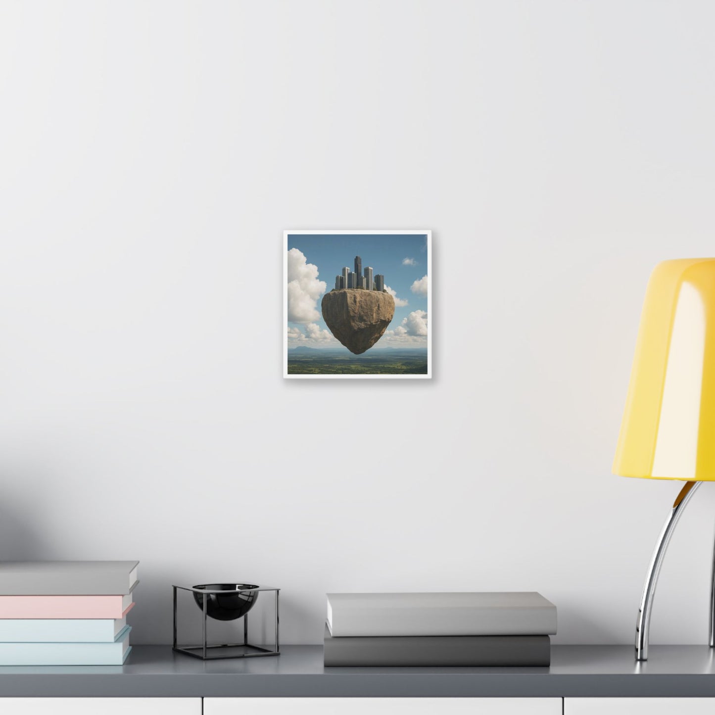 Levitated Mass Suspended Above a Beautiful Landscape II 'Designed by AI' Canvas Art Print