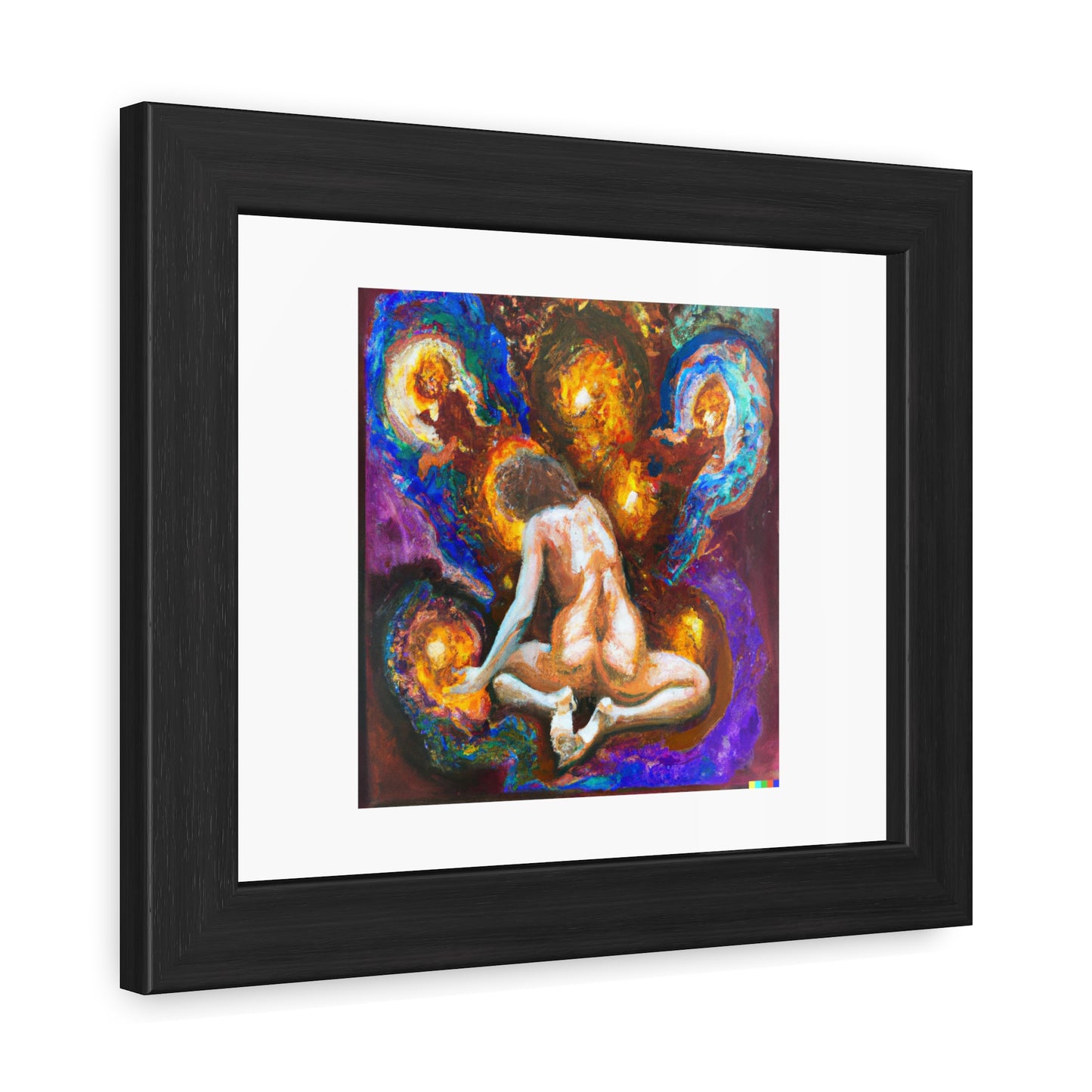 Expressive Painting Of The Portal Of Life Depicted As An Explosion Of A Nebula 'Designed by AI' Wooden Framed Print