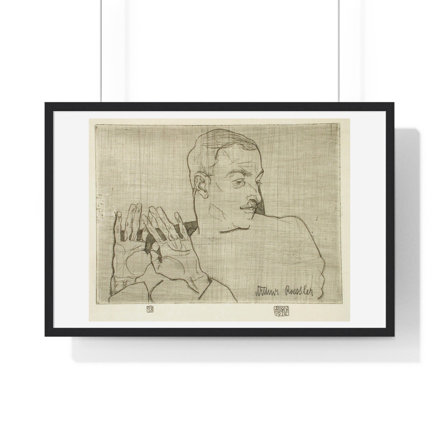 Portrait of Arthur Roessler (1922) by Egon Schiele, from the Original, Framed Art Print