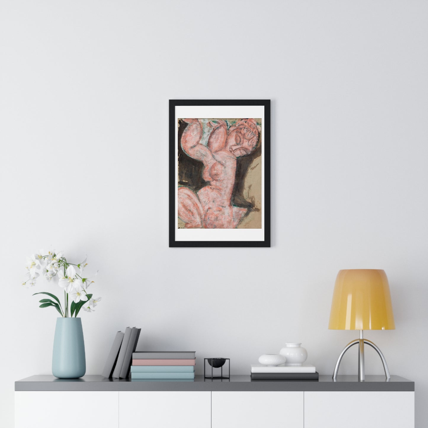 Pink Nude (1914-1915) by Amedeo Modigliani, from the Original, Framed Art Print