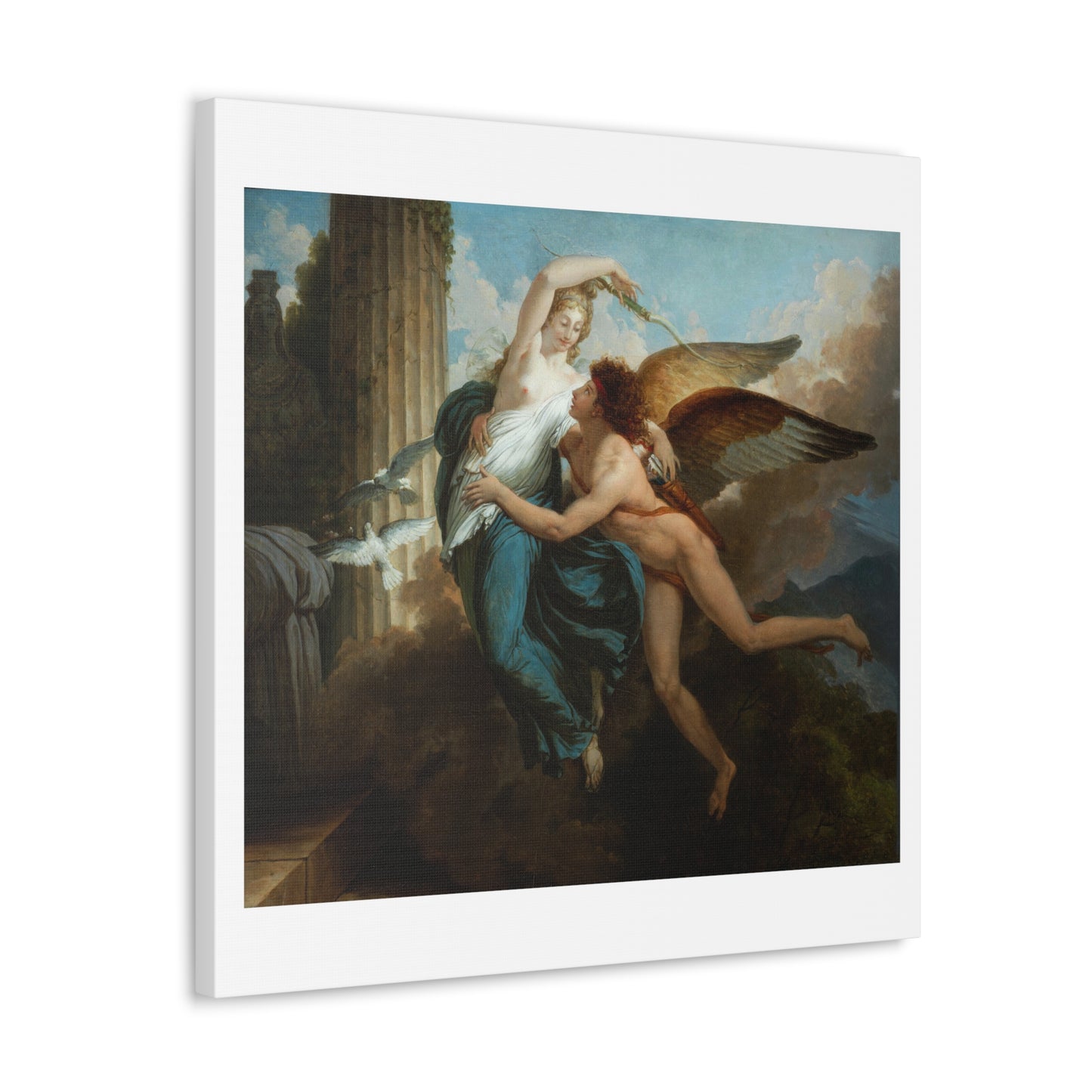 The Reunion of Cupid and Psyche (1793) by Jean Pierre Saint, Art Print from the Original on Canvas