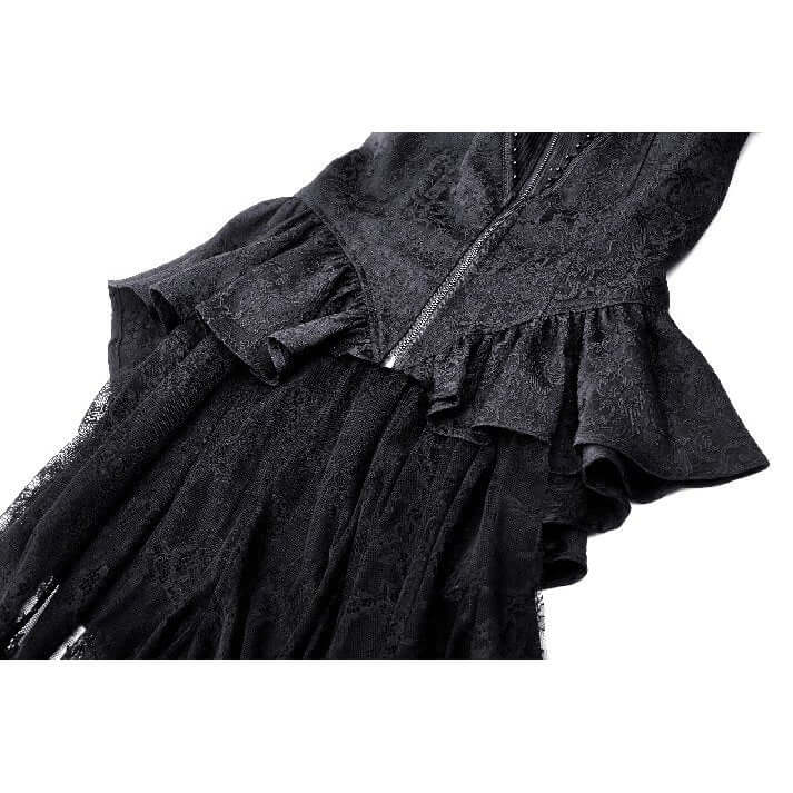 Dark in Love Felicity Gothic Lacy Zip-Up Tailcoat Shirt