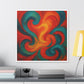 Bold Brush Strokes Representing a Swirling Jazz Performance 'Designed by AI' Canvas Art Print