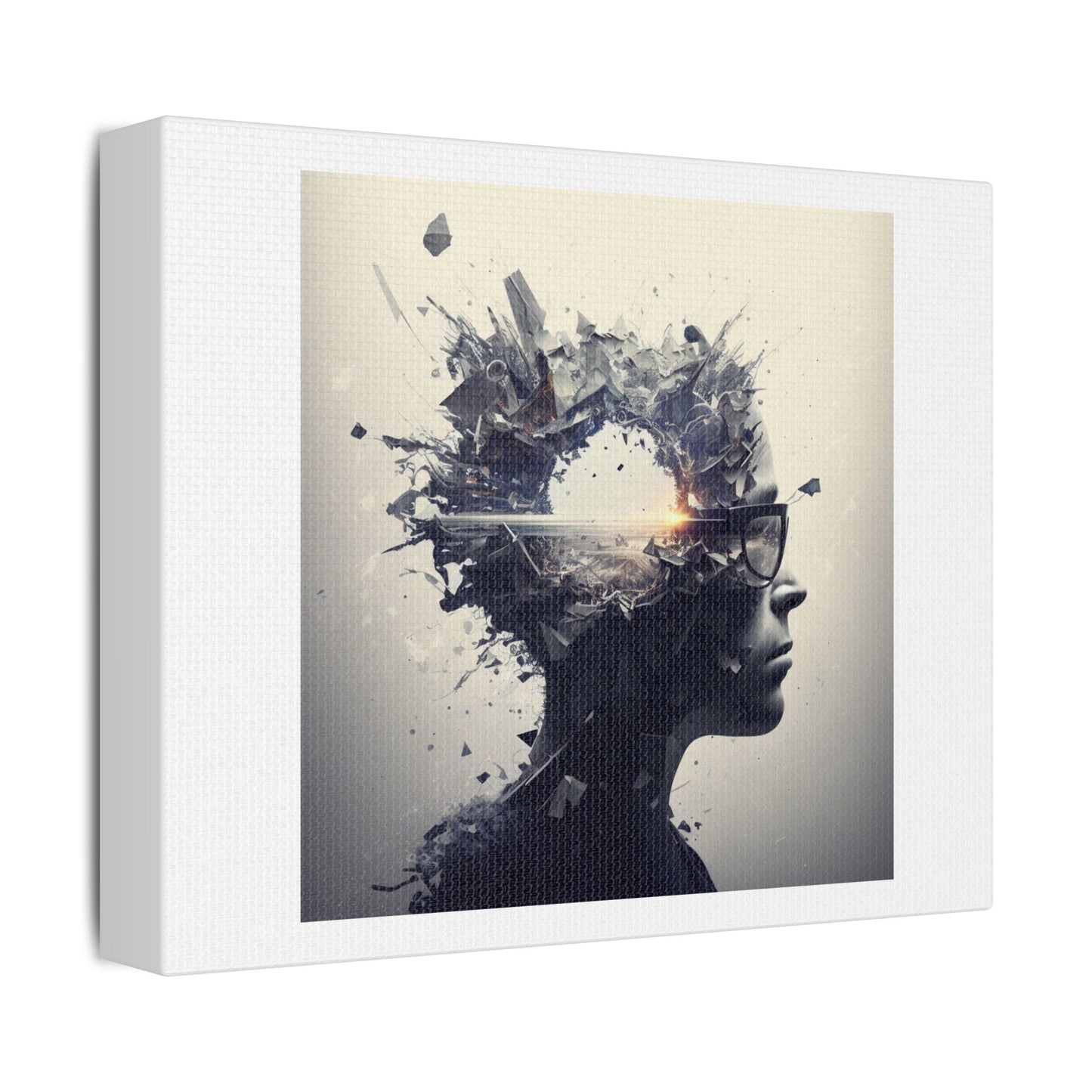 Critical Thinking 'Designed by AI', Art Print on Canvas