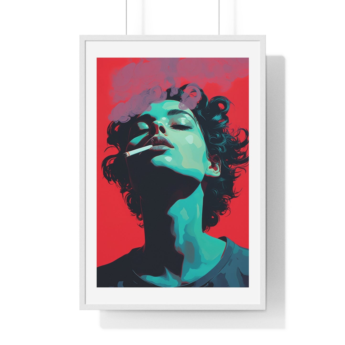 Teenager Art Portrait 'Designed by AI' Wooden Framed Print