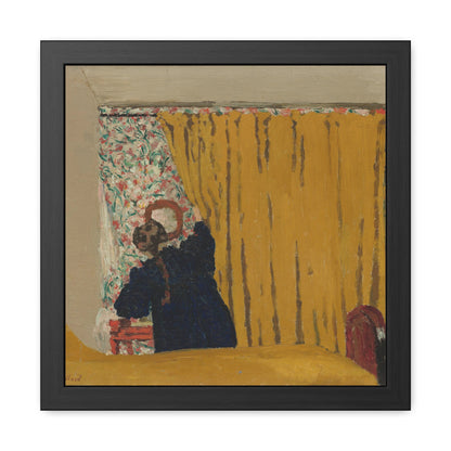 The Yellow Curtain (circa 1893) by Edouard Vuillard from the Original Oil on Canvas, Wooden Framed Print