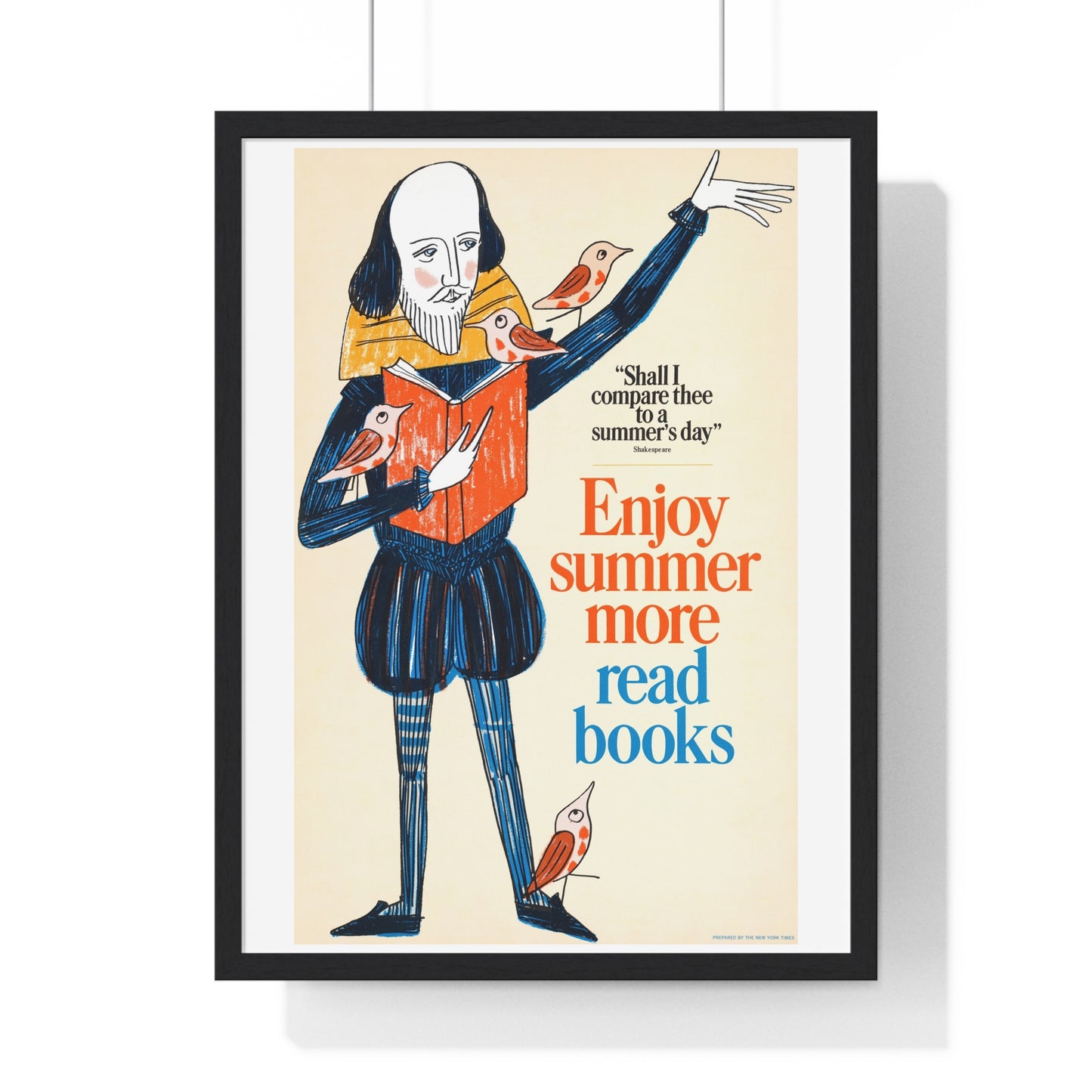 Enjoy Summer More, Read Books (1966) Vintage Poster by Bill Sokol, from the Original, Framed Art Print