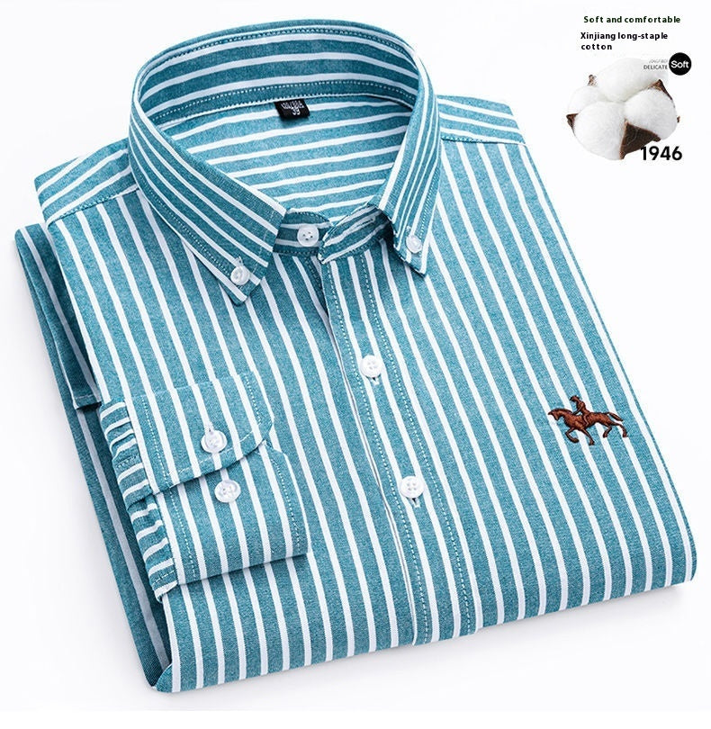 Classic Men's Oxford Cloth Button-Down (OCBD) Long-Sleeve Shirt, Plus Sizes