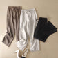 Women's High Waist Straight Cut Drawstring Leisure Trousers