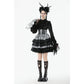 Dark in Love Hexa Layered Tartan Skirt in Black
