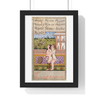 Illustrated Manuscript Showing a Persian Couple Copulating II (1824), from the Original, Framed Art Print