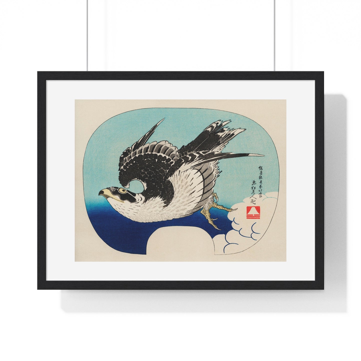 Ukiyo-e Illustration 'Hawk' (1849) by Katsushika Hokusai, from the Original, Framed Art Print