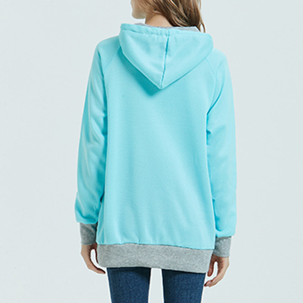 Women's Hoodie with Super-Size Front Travel Pocket, Multi Colours