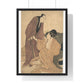 Japanese Vintage Art: Parting of Lovers, the Courtesan and her Lover (circa 1800) by Utamaro Kitagawa, Framed Art Print