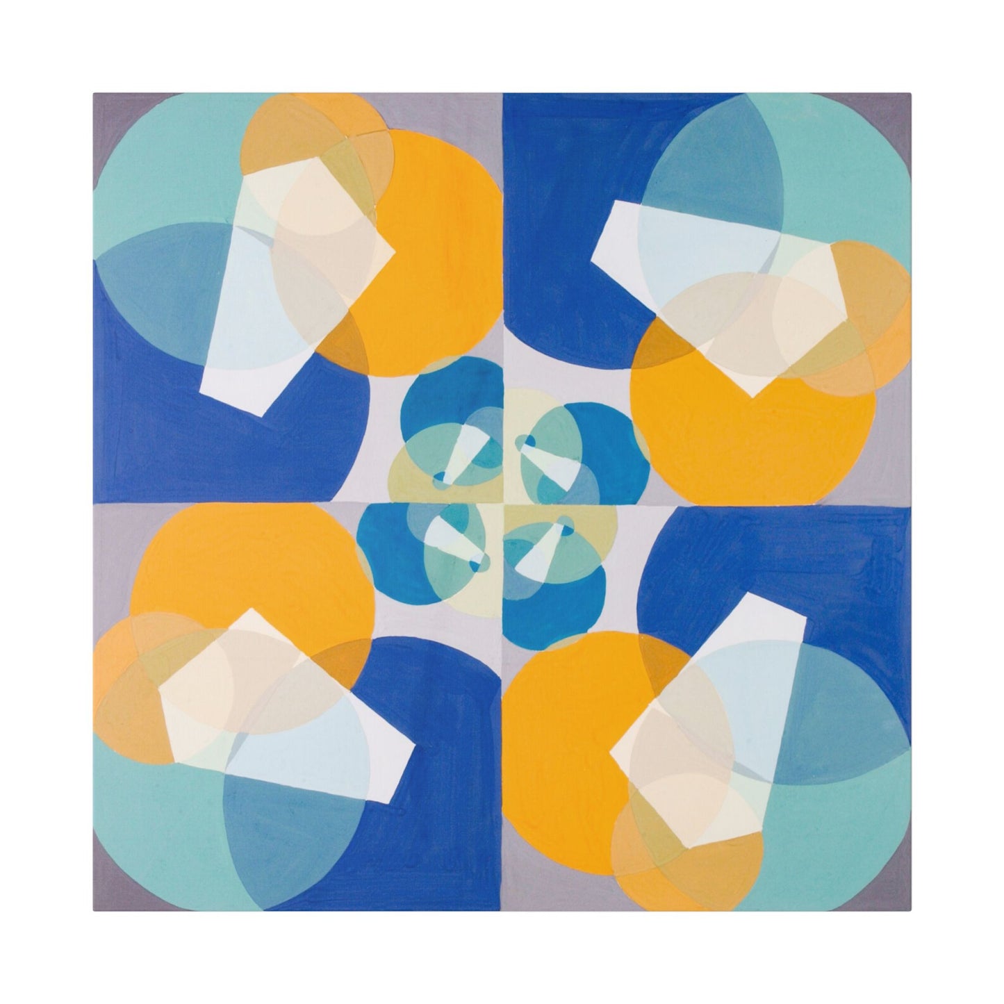 Green Squares, from the Mathematical Basis of the Arts (circa 1934) by Joseph Schillinger, Canvas Art Print