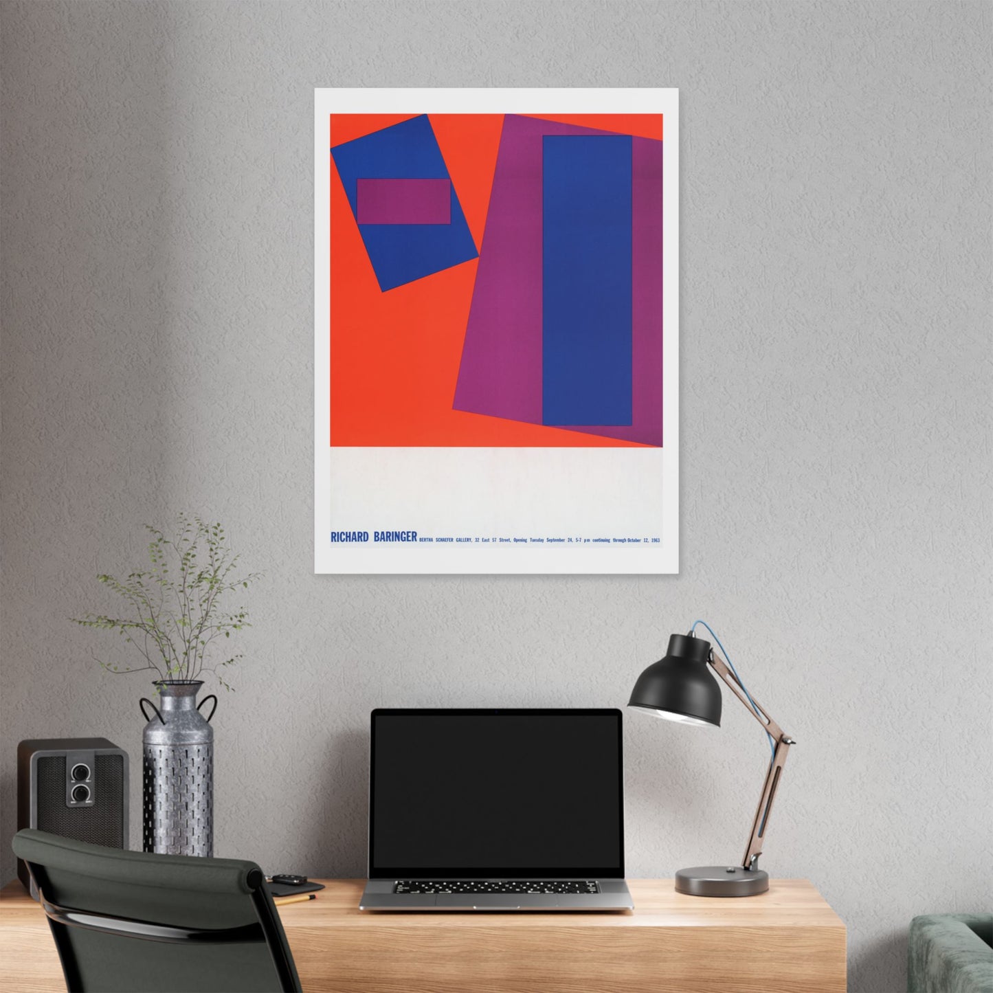 Richard Baringer, Bertha Schaefer Gallery (1963) American Poster, from the Original, Canvas Art Print