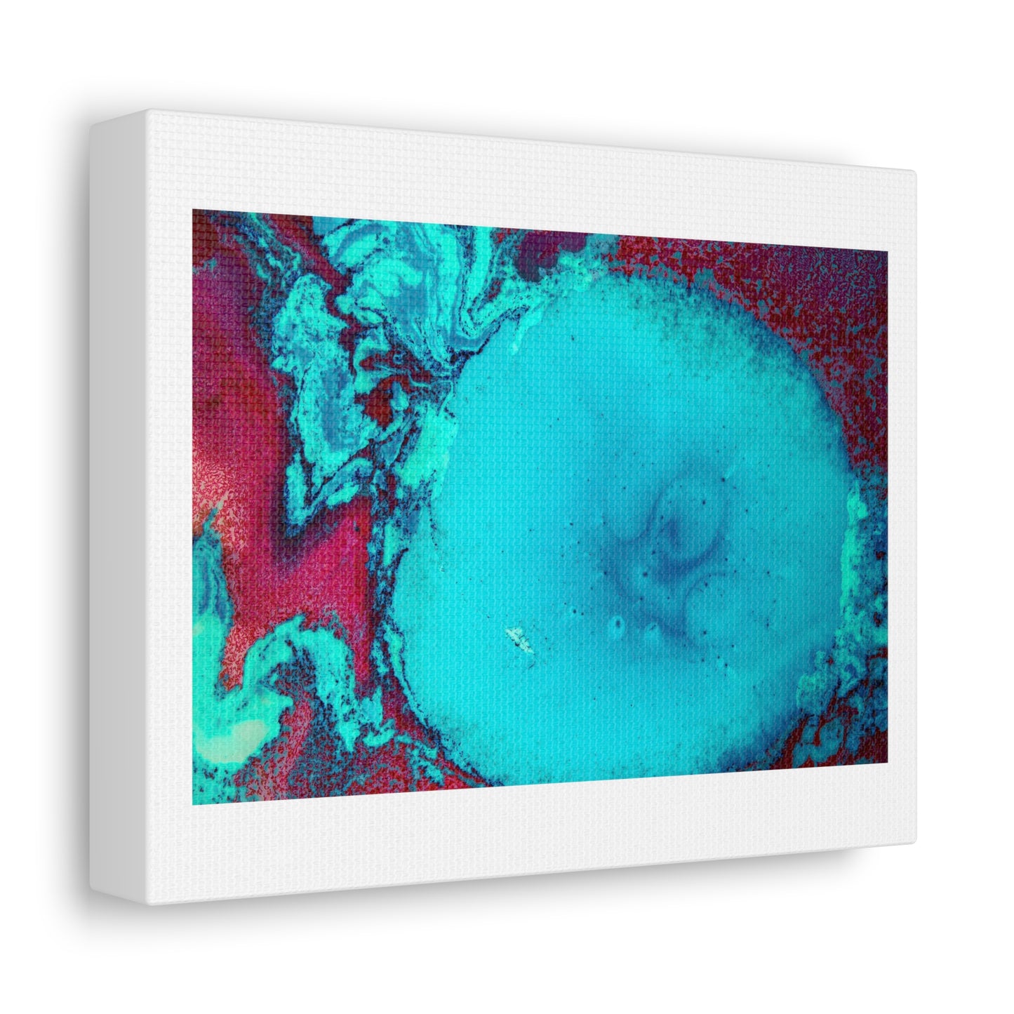 Turquoise Pattern Abstract Art Print on Satin Canvas