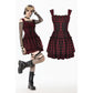 Dark in Love Morrigan Tartan Lace-Up Dress in Black