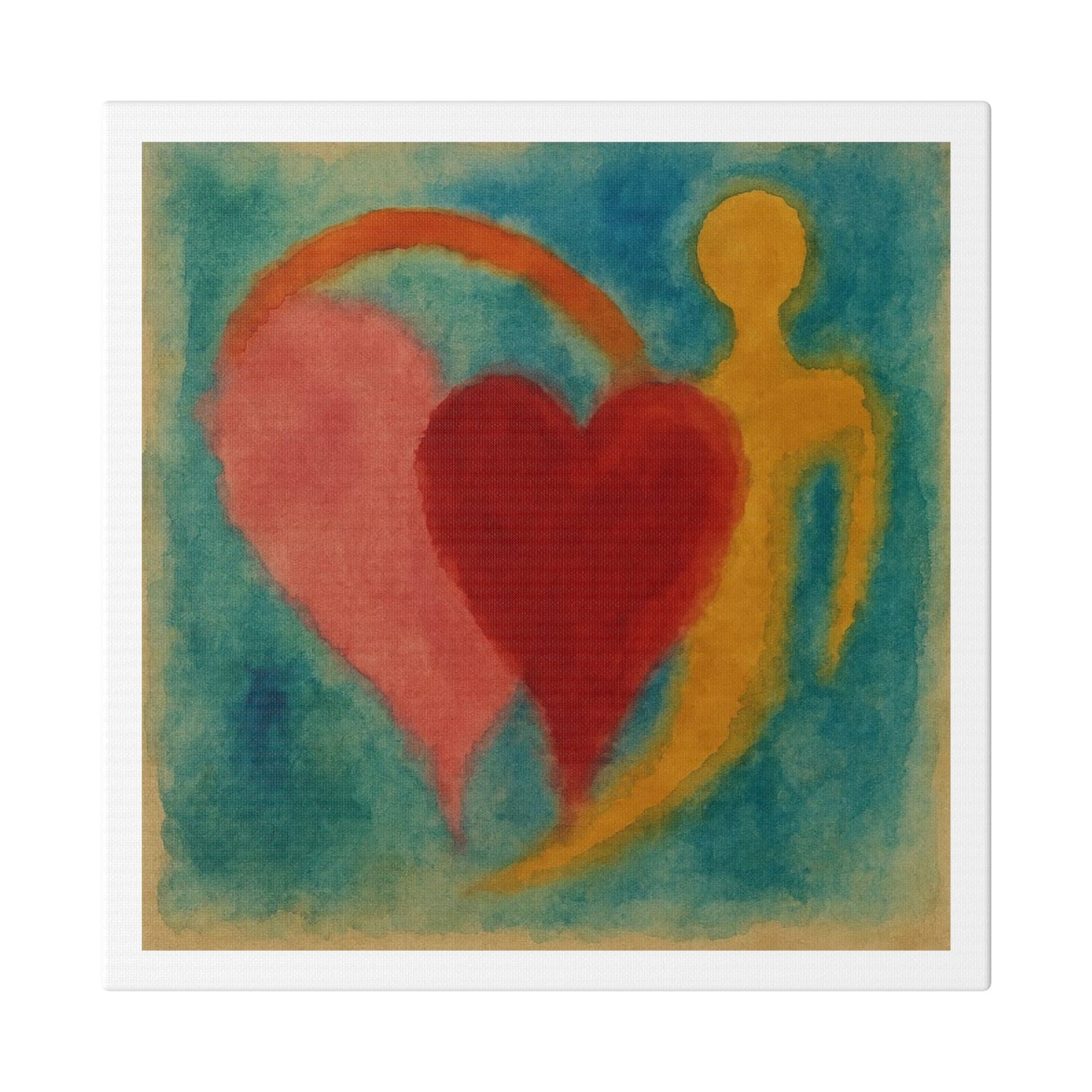 Love and Life in the Art Style of Helen Frankenthaller 'Designed by AI' Canvas Art Print