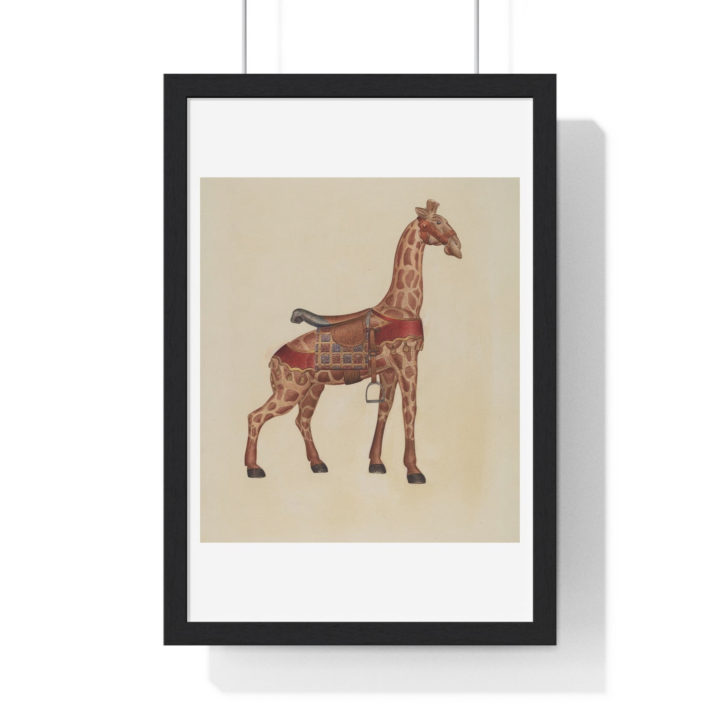 Carousel Giraffe (circa 1939) Illustration by Henry Tomaszewski, from the Original, Framed Print